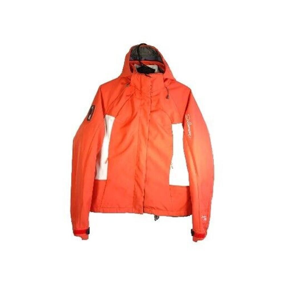 Salomon Women's Adventex Sz Large Dark Orange Teal Full Zip Hooded Ski Jacket